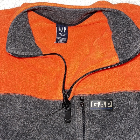 GAP Youth XXL 1/4 Zip Jacket Orange & Gray - Picture 3 of 8
